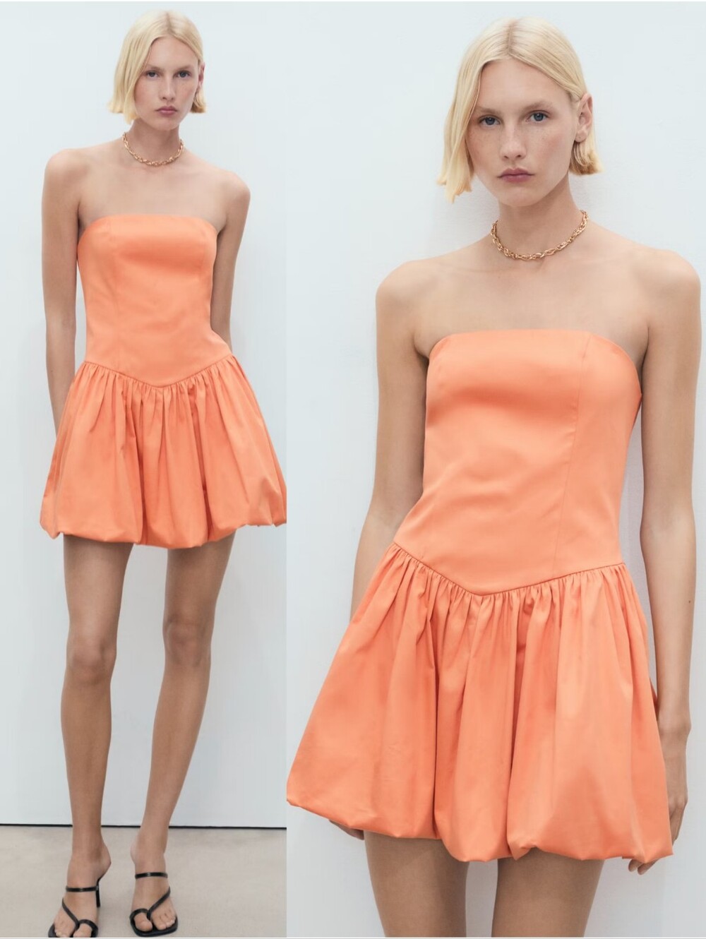 MANGO Strapless Baloon Dress